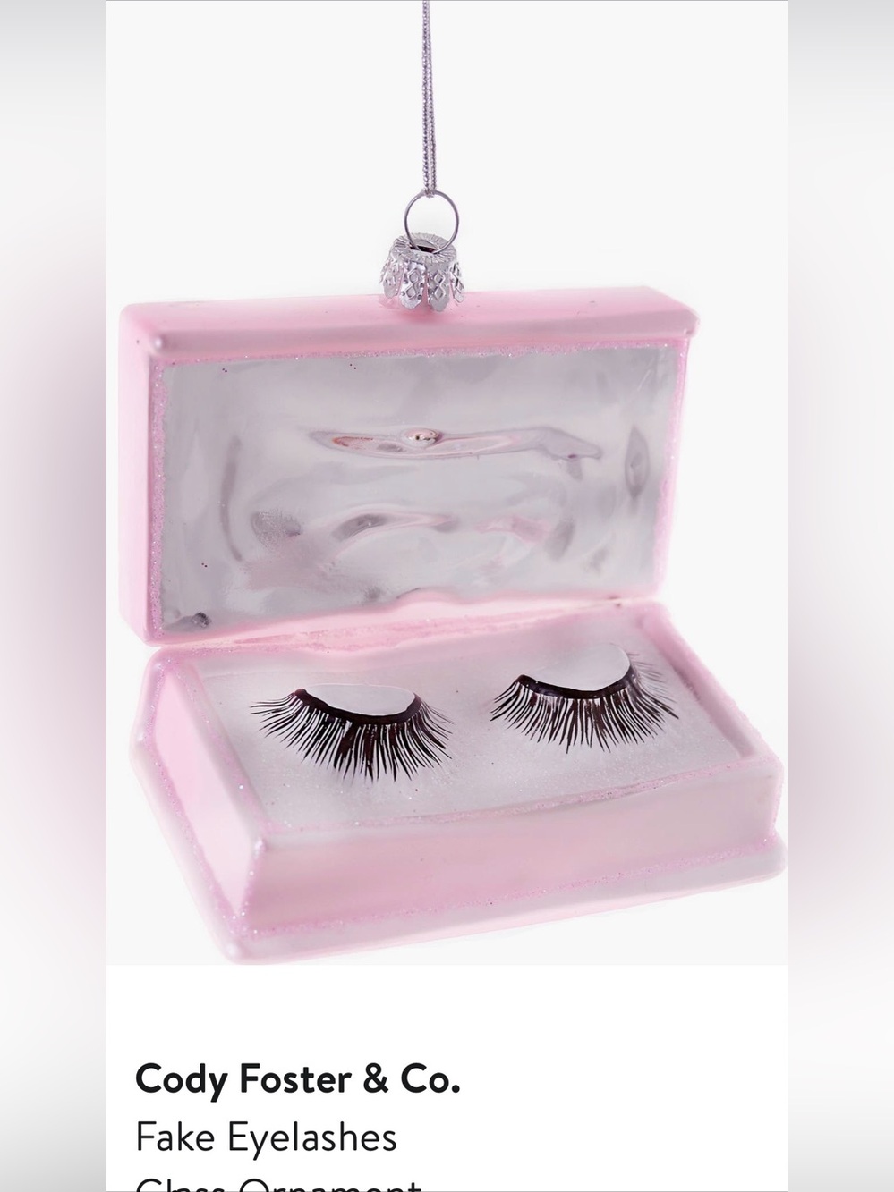 NWT Cody & Foster Fake Eyelashes Glass Glass Ornament $31.00 MSRP
